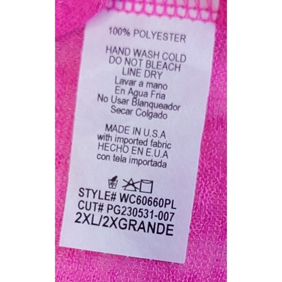 Long Cardi Hot Pink Lightweight Knit Open Front Womens 2XL By GeeGee NEW - Picture 4 of 7